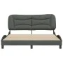 Bed frame with headboard dark gray fabric 160x200 cm by , Beds and slatted bases - Ref: Foro24-3207780, Price: 252,14 €, Disc...