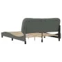 Bed frame with headboard dark gray fabric 160x200 cm by , Beds and slatted bases - Ref: Foro24-3207780, Price: 252,14 €, Disc...