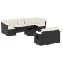 Gartensofa-Set 10-teilig mit schwarzen synthetischen Rattankissen von , Gartensets - Ref: Foro24-3252963, Preis: 598,38 €, Ra...
