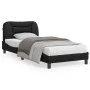 Bed frame with headboard black synthetic leather 80x200 cm by , Beds and slatted bases - Ref: Foro24-3207960, Price: 139,67 €...