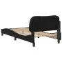 Bed frame with headboard black synthetic leather 80x200 cm by , Beds and slatted bases - Ref: Foro24-3207960, Price: 139,67 €...