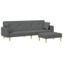 2-Sitzer-Schlafsofa mit Hocker aus dunkelgrauem Stoff von , Sofas - Ref: Foro24-3216241, Preis: 333,16 €, Rabatt: %