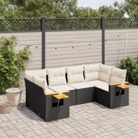 6-piece garden sofa set and black synthetic rattan cushions by , Garden sets - Ref: Foro24-3227099, Price: 401,85 €, Discount: %