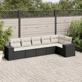 6-teiliges Gartensofa-Set und schwarze synthetische Rattankissen von , Gartensets - Ref: Foro24-3254923, Preis: 390,10 €, Rab...