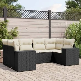 Set de sofás de jardín 6 piezas y cojines ratán sintético negro de , Conjuntos de jardín - Ref: Foro24-3255313, Precio: 419,7...