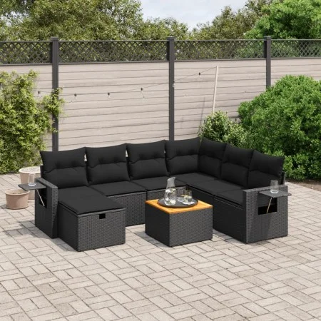8-piece garden sofa set and black synthetic rattan cushions by , Garden sets - Ref: Foro24-3264961, Price: 518,65 €, Discount: %