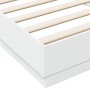 Weißer Bettrahmen aus Holzwerkstoff, 90 x 200 cm von , Betten und Lattenroste - Ref: Foro24-839602, Preis: 89,72 €, Rabatt: %