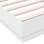 White engineered wood bed frame 90x200 cm by , Beds and slatted bases - Ref: Foro24-839602, Price: 88,63 €, Discount: %