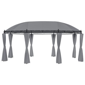 Cenador con cortinas gris antracita 520x349x255 cm