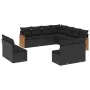 11-piece garden sofa set and black synthetic rattan cushions by , Garden sets - Ref: Foro24-3227763, Price: 674,64 €, Discoun...