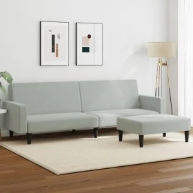 2-seater sofa bed with light gray velvet stool by , Sofas - Ref: Foro24-3216236, Price: 306,18 €, Discount: %