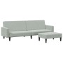 2-seater sofa bed with light gray velvet stool by , Sofas - Ref: Foro24-3216236, Price: 311,01 €, Discount: %