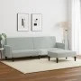2-Sitzer-Schlafsofa mit hellgrauem Samthocker von , Sofas - Ref: Foro24-3216236, Preis: 306,18 €, Rabatt: %