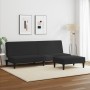 Sofá cama de 2 plazas con taburete terciopelo negro