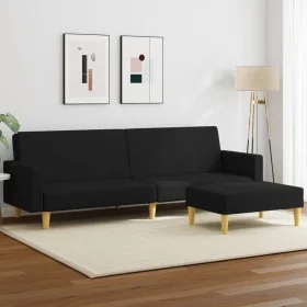 2-Sitzer-Schlafsofa mit schwarzem Stoffhocker von , Sofas - Ref: Foro24-3216229, Preis: 327,16 €, Rabatt: %