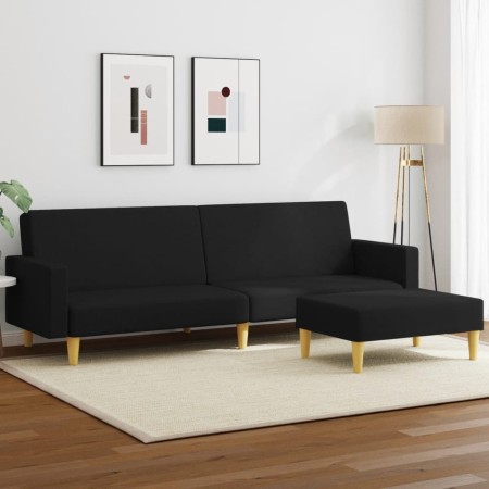 2-seater sofa bed with black fabric stool by , Sofas - Ref: Foro24-3216229, Price: 327,66 €, Discount: %
