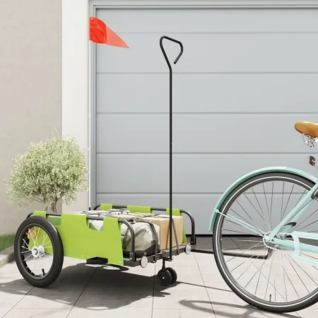 Bicycle trailer iron and green Oxford cloth by , Bicycle trailers - Ref: Foro24-94193, Price: 89,43 €, Discount: %