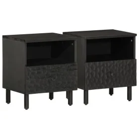 Nightstands 2 pcs solid black mango wood 40x33x46 cm by , Nightstands - Ref: Foro24-356826, Price: 72,22 €, Discount: %