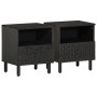 Mesitas de noche 2 uds madera maciza de mango negro 40x33x46 cm de , Mesitas de noche - Ref: Foro24-356826, Precio: 72,76 €, ...