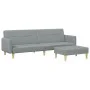 2 seater sofa bed with stool light gray fabric by , Sofas - Ref: Foro24-3216243, Price: 334,02 €, Discount: %