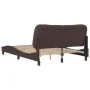 Bed frame with headboard in brown fabric 140x200 cm by , Beds and slatted bases - Ref: Foro24-3207775, Price: 212,37 €, Disco...