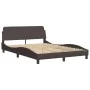 Bed frame with headboard in brown fabric 140x200 cm by , Beds and slatted bases - Ref: Foro24-3207775, Price: 212,37 €, Disco...