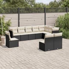 Garden sofa set 10 pieces with black synthetic rattan cushions by , Garden sets - Ref: Foro24-3249635, Price: 575,17 €, Disco...