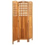 Biombo de 3 paneles madera maciza de acacia 121x2x170 cm