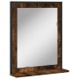 Bathroom mirror with shelf smoked oak engineered wood by , Dressing tables - Ref: Foro24-842418, Price: 46,60 €, Discount: %
