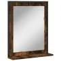 Espejo de baño con estante madera de ingeniería roble ahumado de , Tocadores - Ref: Foro24-842418, Precio: 49,66 €, Descuento: %