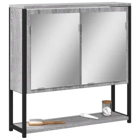 Armario con espejo de baño madera gris Sonoma 60x16x60 cm de , Tocadores - Ref: Foro24-842424, Precio: 55,39 €, Descuento: %
