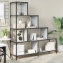 Bookcase with 4 steps in gray Sonoma wood 139x33.5x149 cm by , Bookcases and shelves - Ref: Foro24-842479, Price: 124,64 €, D...