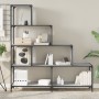 Bookcase with 4 steps in gray Sonoma wood 139x33.5x149 cm by , Bookcases and shelves - Ref: Foro24-842479, Price: 124,64 €, D...