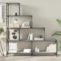 Bookcase with 4 steps in gray Sonoma wood 139x33.5x149 cm by , Bookcases and shelves - Ref: Foro24-842479, Price: 122,68 €, D...