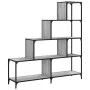 Bookcase with 4 steps in gray Sonoma wood 139x33.5x149 cm by , Bookcases and shelves - Ref: Foro24-842479, Price: 122,68 €, D...