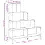 Bookcase with 4 steps in gray Sonoma wood 139x33.5x149 cm by , Bookcases and shelves - Ref: Foro24-842479, Price: 124,64 €, D...