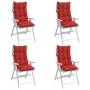 Stuhlkissen für hohe Rückenlehne, 4 Stück, Oxford-Stoff, Rot von , Kissen für Stühle und Sofas - Ref: Foro24-377621, Preis: 8...