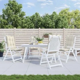 Kissen für Hochlehner, 4 Stück, cremefarbener Oxford-Stoff von , Kissen für Stühle und Sofas - Ref: Foro24-377609, Preis: 80,...