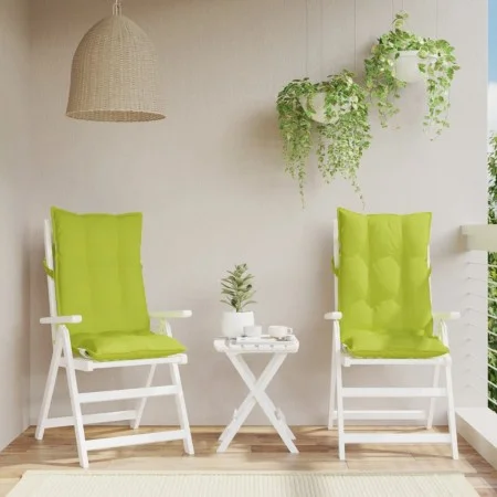 High back chair cushions 2 pcs glossy green Oxford fabric by , Cushions for chairs and sofas - Ref: Foro24-377635, Price: 50,...