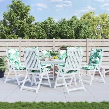 High back chair cushions 6 pcs Oxford fabric printed leaves by , Cushions for chairs and sofas - Ref: Foro24-377640, Price: 1...
