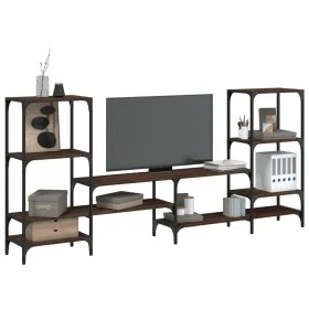 Mueble de TV madera de ingeniería marrón roble 206,5x28,5x95 cm de , Muebles TV - Ref: Foro24-842485, Precio: 93,91 €, Descue...