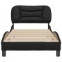Estructura de cama con cabecero cuero sintético negro 90x200 cm de , Camas y somieres - Ref: Foro24-3207974, Precio: 166,81 €...