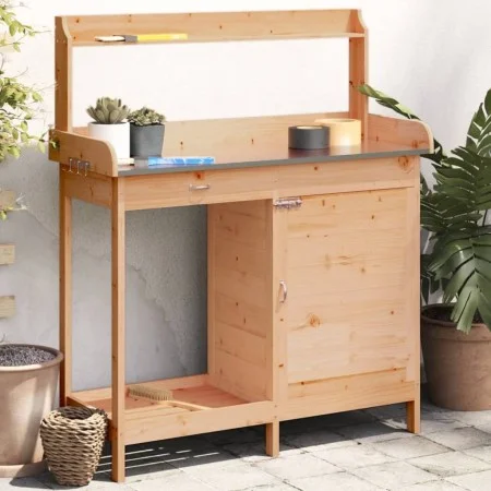 Potting table with fir wood cabinet 110.5x45x124.5 cm by , Pot stands - Ref: Foro24-156344, Price: 161,89 €, Discount: %