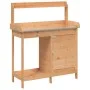 Potting table with fir wood cabinet 110.5x45x124.5 cm by , Pot stands - Ref: Foro24-156344, Price: 161,89 €, Discount: %