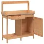 Potting table with fir wood cabinet 110.5x45x124.5 cm by , Pot stands - Ref: Foro24-156344, Price: 161,89 €, Discount: %