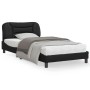 Bed frame with headboard black synthetic leather 100x200cm by , Beds and slatted bases - Ref: Foro24-3207981, Price: 133,89 €...