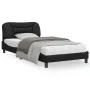 Bed frame with headboard black synthetic leather 100x200cm by , Beds and slatted bases - Ref: Foro24-3207981, Price: 132,24 €...