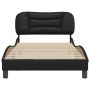 Bed frame with headboard black synthetic leather 100x200cm by , Beds and slatted bases - Ref: Foro24-3207981, Price: 133,89 €...
