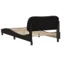 Bed frame with headboard black synthetic leather 100x200cm by , Beds and slatted bases - Ref: Foro24-3207981, Price: 132,24 €...