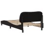 Bettgestell mit Kopfteil aus schwarzem Kunstleder 100x200cm von , Betten und Lattenroste - Ref: Foro24-3207981, Preis: 133,89...